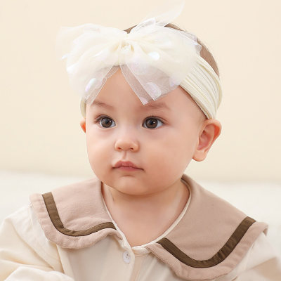 Baby Girl Mesh Bowknot Decor Headwrap