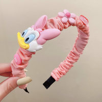 Children's super cute cartoon fabric pleated cute paradise series headband  Pink