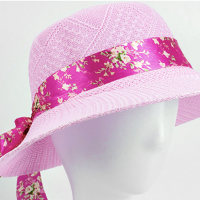Chapéu de sol feminino de verão para mãe chapéu de balde de proteção solar  Rosa