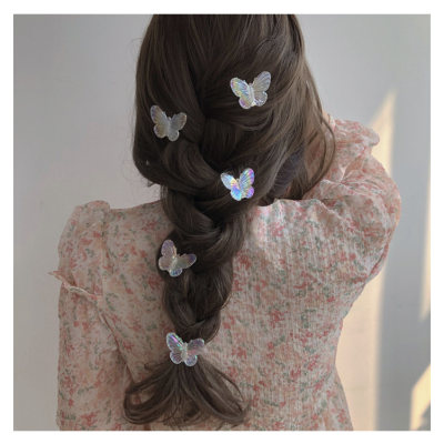 Meninas franja clipe fantasia borboleta hairpin acessórios de cabelo