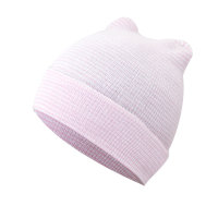 Baby Solid Fleece-lined Double-layer Woolen Hat  Pink