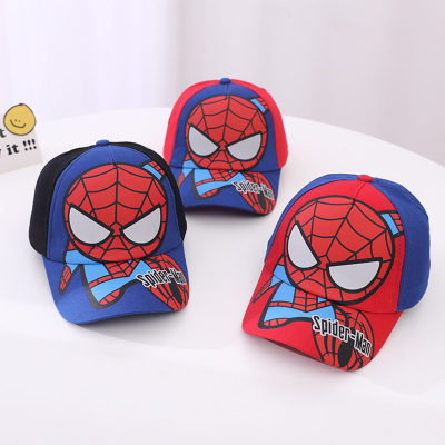 Gorra de béisbol de araña con visera bordada de dibujos animados para niños