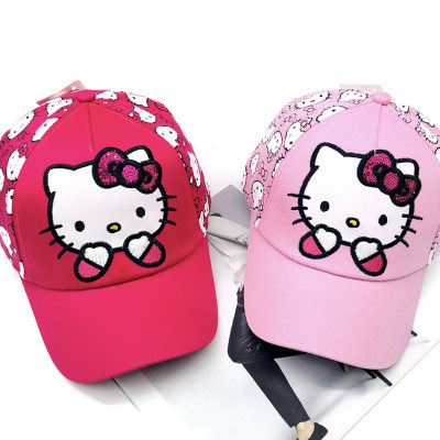 Gorra de béisbol con visera para exteriores, gorra con visera de dibujos animados de gatito para niñas