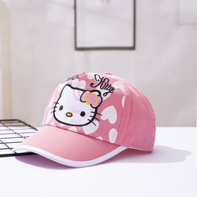 Gorra de béisbol bordada con dibujos animados para niños, gorra de béisbol con gato KT