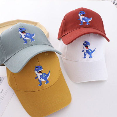 Gorra infantil de béisbol con dibujos animados y dinosaurio bordado