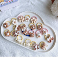 Children's rubber band cartoon cute hair tie does not hurt the hair small hair band tie and pull the hair rope 20 pieces of rubber band hair rope  Coffee