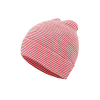 Baby Solid Fleece-lined Double-layer Woolen Hat  Red stripes
