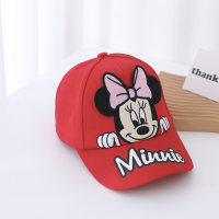 Gorra de béisbol con visera de Minnie con forma de dibujos animados en 3D para niña  rojo
