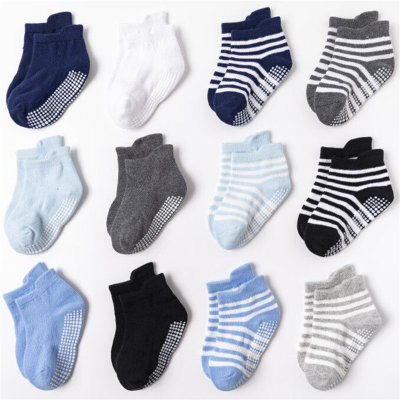 Hibobi Lot de 6 paires de chaussettes pour bébé à rayures