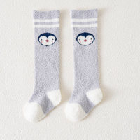 Baby Solid Color Cartoon Pattern Plush Socks  Gray