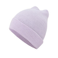 Baby Solid Fleece-lined Double-layer Woolen Hat  Purple