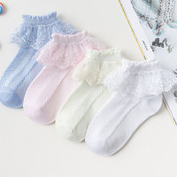 Children's Spring and Autumn Thin Summer Japanese Lace Princess Socks  Multicolor