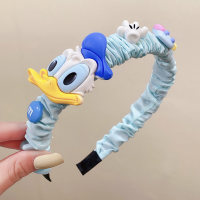 Children's super cute cartoon fabric pleated cute paradise series headband  Blue