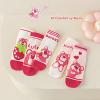 5PCS Girls Melody Cartoon Spring Cotton Socks Mesh Thin Breathable Cotton Socks 5 Pairs  Hot Pink