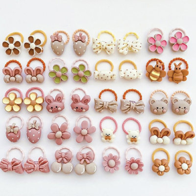 Children's rubber band cartoon cute hair tie does not hurt the hair small hair band tie and pull the hair rope 20 pieces of rubber band hair rope