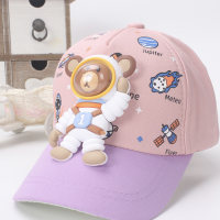 Boné infantil de urso espacial Boné de beisebol ao ar livre de verão  Luz roxa
