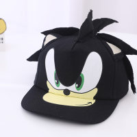 Gorra de béisbol con protección solar de erizo para niño con dibujos animados de Sonic para niños  Negro