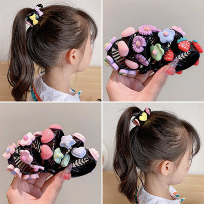 Girls cute meatball cartoon fruit ponytail clip fixed hairpin