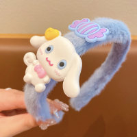 Diadema de felpa de dibujos animados para niñas, diadema bonita de esponja con oso de fresa  Azul
