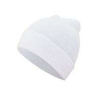 Baby Solid Fleece-lined Double-layer Woolen Hat  White