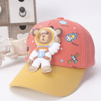 Gorra de béisbol al aire libre de verano con gorra de oso espacial para niños  naranja
