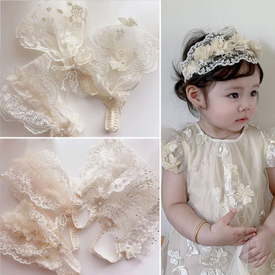 Baby Girl Lace Spliced Floral Style Headwrap