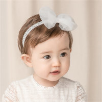 Baby Pearls Foral Deace Bowknot Headwear  Apricot