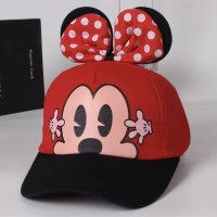 Gorra de béisbol con orejas grandes de mariposa para mujer, gorro con visera de dibujos animados de Mickey Mouse, superlindo, para primavera y otoño  rojo
