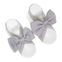 Baby Solid Color Bowknot Baby Socks  Gray