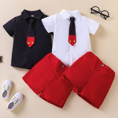 Toddler Boy Daily Solid Color-block Top & Shorts