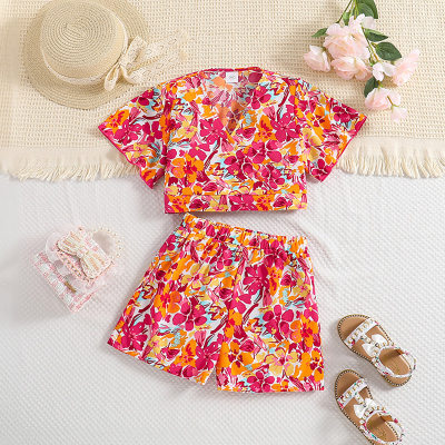 New summer printed short-sleeved shorts two-piece suit
