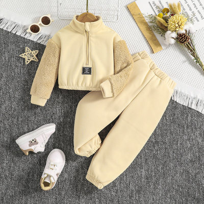 2-Piece Toddler Girl Stylish Casual Crop Tops & Pants