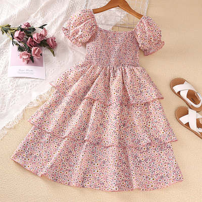 Kleid mit Blumendruck für Kinder und Mädchen