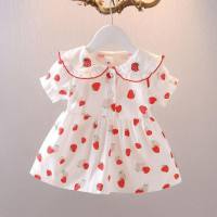 Baby girl princess skirt 1 one-year-old baby clothes 2 super cute girl summer clothes stylish summer dress  Red