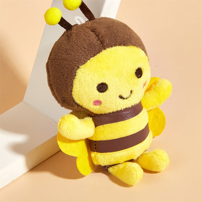 Cute yellow bee plush pendant