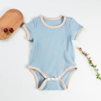 Factory direct sale baby romper summer new triangle romper stylish cute solid color baby clothes  Blue