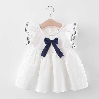 تنورة صيفية جديدة للأطفال البنات على طراز الكلية بأكمام طائرة فستان بناتي على الطراز الكوري تنورة للأطفال