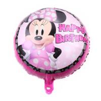 Globo redondo de dibujos animados de Mickey Minnie de 18 pulgadas, decoración de cumpleaños, globo de película de aluminio de dibujos animados, globo de Mickey  Multicolor