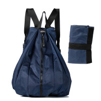 Einfacher tragbarer wasserdichter Outdoor-Rucksack, verdickte Sport-Reisetasche, Falttasche, Schultasche, hochwertiger Ins-Rucksack  Navy blau
