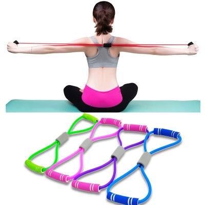 8-character puller men and women open shoulder arm elastic rope home back training chest expansion eight-character pull rope fitness equipment
