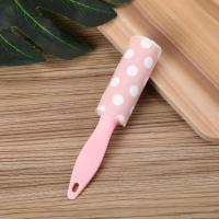 30 tear-off sticky roller brush portable sticky clothing pet hair remover dust brush  Pink