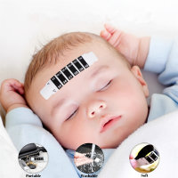 Autocollant de température du front de bébé, matériau PET, LCD, noir et blanc, mesure du front des enfants, autocollant de thermomètre  Noir