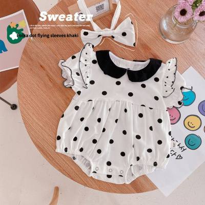Infant and toddler romper baby girl onesie summer Korean style children's clothing net celebrity crawling clothes