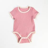 Factory direct sale baby romper summer new triangle romper stylish cute solid color baby clothes  Pink