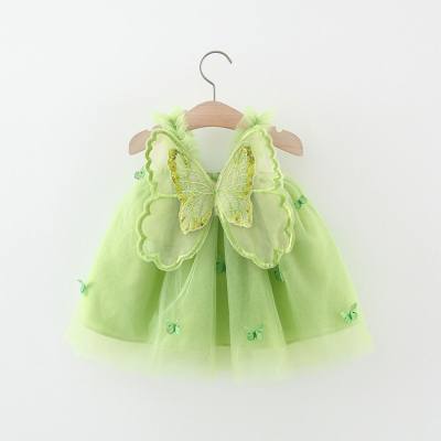 Roupas infantis meninas vestido de verão infantil criança bebê asas de borboleta suspender colete vestido menina saia de princesa