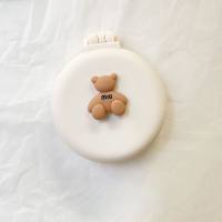 Mignon petit miroir portable mini coussin d'air peigne pour filles pliable airbag peigne massage peigne miroir intégré  blanc