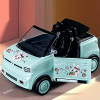Children's cartoon mini convertible car simulation plastic mini car model boy girl inertia sports car toy  Green