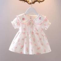 Falda de princesa para niña, 1 ropa de bebé de un año, 2 ropa de verano para niña súper bonita, vestido de verano elegante  Rosado