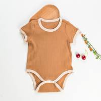 Factory direct sale baby romper summer new triangle romper stylish cute solid color baby clothes  Brown