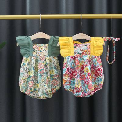 Summer new style baby girl full moon triangle romper newborn one-piece cover fart romper